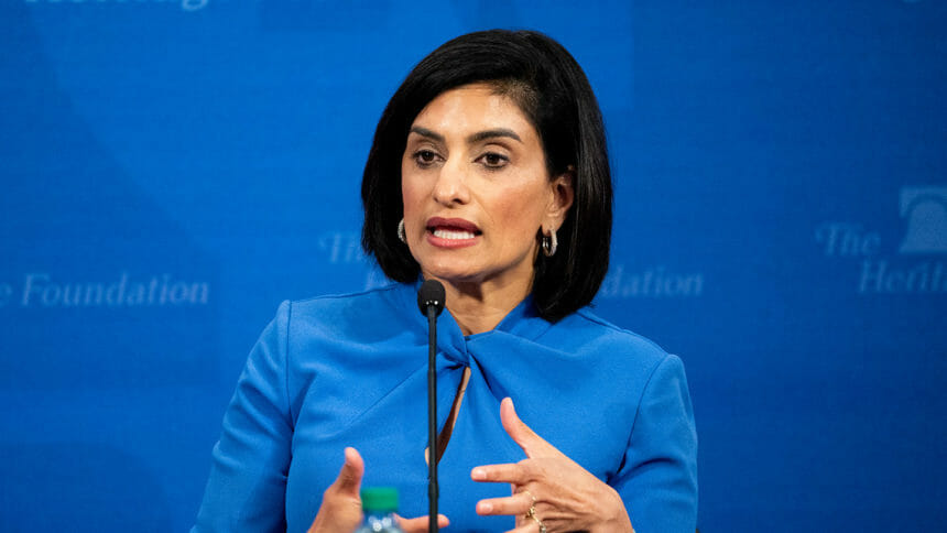 Former CMS Administrator Seema Verma speaking at Heritage Foundation conference