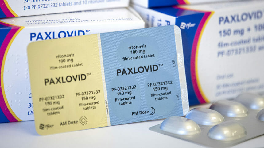Packet of Palovid pills