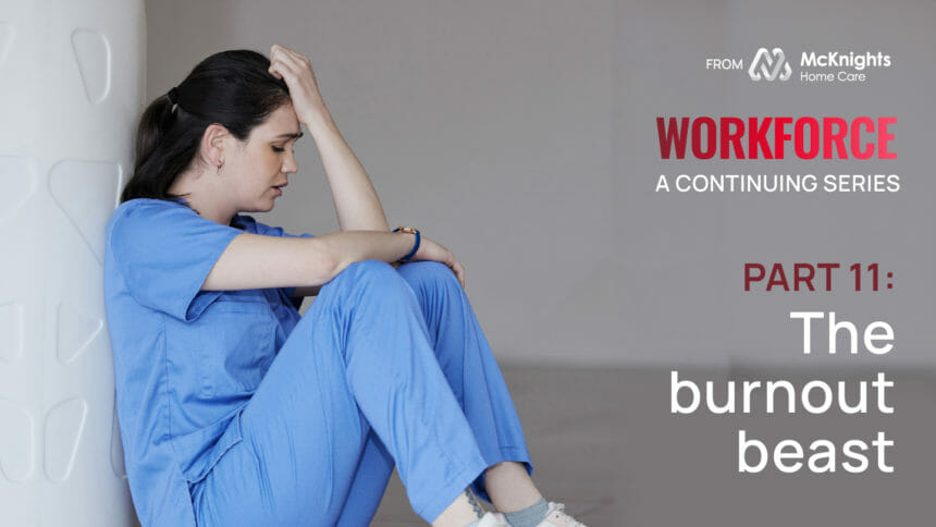 Graphic depicting burnout for Workforce series