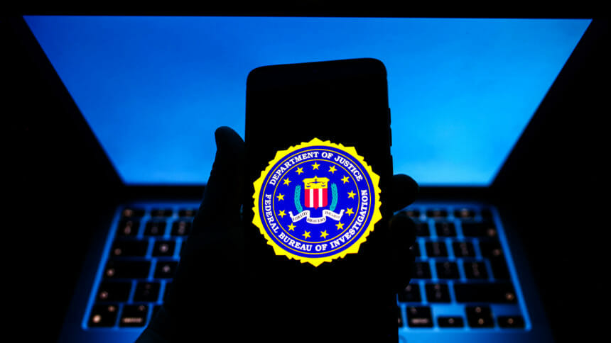 FBI logo on a smartphone screen