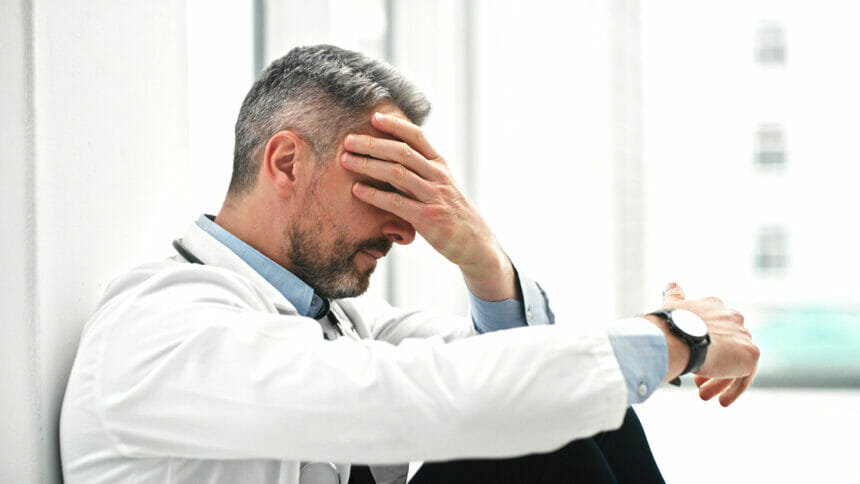 stressed clinician