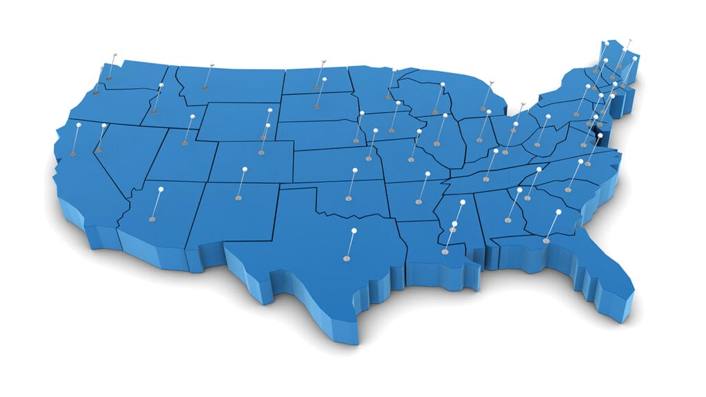 3d render of the united states